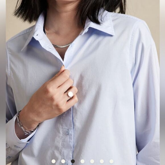 Banana Republic CLASSIC COTTON SHIRT Light Purple s nwt - Picture 4 of 10